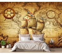 Carta Da Parati 3D Mappa Del Mondo 400x255cm Fotomurali Decorazione Muro Poster Gigante Design Murali -ZXCHEE-MZ06901