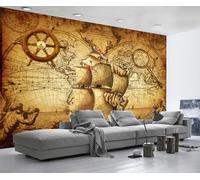 Carta Da Parati 3D Mappa Del Mondo 400x280cm Fotomurali Decorazione Muro Poster Gigante Design Murali -ZXCHEE-MZ08396
