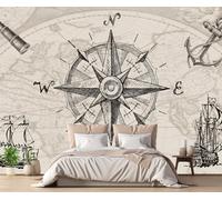 Carta Da Parati 3D Mappa Retro Di Navigazione 350x250cm Fotomurali Decorazione Muro Poster Gigante Design Murali -ZXCHEE-MZ07062