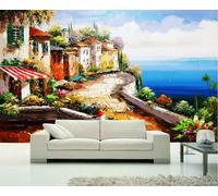 Carta Da Parati 3D Mare Città Montagna Fotomurali Murale Decorazione Sfondo Custom Wallpaper -songqians-20429-400cmx280cm