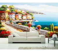 Carta Da Parati 3D Mare Città Montagna Fotomurali Murale Decorazione Sfondo Custom Wallpaper -songqians-15840-430cmx300cm