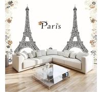 Carta Da Parati 3D Moderna Stile Francese Architettura, Bianco Muro Xxl Retrò Romantico Floreale 200 X 140 Cm Per Camera Letto Soggiorno Ufficio Cameretta Bambini - Fotomurali Moda Decorazione Poster