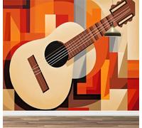 Carta Da Parati 3D Murale Per Cameretta Chitarra Soggiorno Tv Divano Tema Hotel Sfondo Di Lusso Arte Retrò Pittura Murale Decorazione Per La Casa Murales Autoadesivi Decorazione