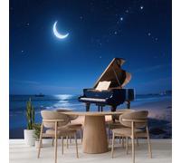 Carta Da Parati 3D Murale Per Cameretta Spiaggia Di Piano Soggiorno Tv Divano Tema Hotel Sfondo Di Lusso Paesaggio Lunare Pittura Murale Decorazione Per La Casa Murales Autoadesivi Decorazione