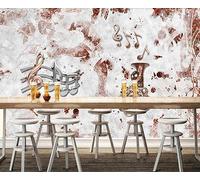 Carta Da Parati 3D Musica Retro Strumenti Metallici 450x300cm Fotomurali Poster Gigante Design Murale Decorazione -MIWEI Wallpaper-ZXY-09783