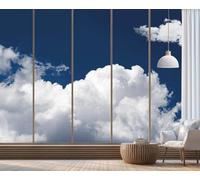 Carta Da Parati 3D Nube Bianche Blu 400x255cm Fotomurali Poster Gigante Design Murale Decorazione -MIWEI Wallpaper-ZXY-25702