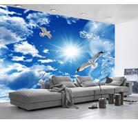 Carta Da Parati 3D Nube Bianche Blu 400x280cm Fotomurali Poster Gigante Design Murale Decorazione -MIWEI Wallpaper-ZXY-21257