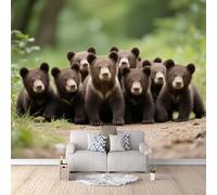 Carta Da Parati 3d orso carino, Carta Da Parati Camera Da Letto Caccia alla fauna selvatica 300x256cm Illusione ottica 3D murale decorativo Arte murales moderno parete d’accento salotto camera