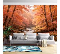Carta Da Parati 3D Paesaggio Autunnale Con Ruscello Nella Foresta Murale Panoramico Per Soggiorno Carta Da Parati In Tessuto Non Tessuto Arte Moderna Poster Da Parete Decorazione Per La Casa Persona