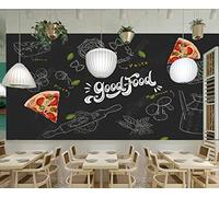 Carta Da Parati 3D Pizza Caffè 300x210cm Fotomurali Poster Gigante Design Murale Decorazione -MIWEI Wallpaper-ZXY-22495