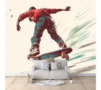 Carta Da Parati 3d Ragazzo Dello Skateboard 150x105 cm, Fotomurali Non Tessuto, Carta Da Parati Camera Da Letto, Per Casa Ufficio Camera Da Letto Soggiorno.