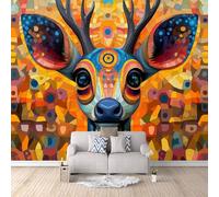 Carta da Parati 3D Sika Cervo Fotomurale Sika Cervo Fototapete 250x175 cm Murales da Parete Tessuto non Tessuto Facile da Installare Adatto per Soggiorno Cucina Carta da Parati Camera da Letto
