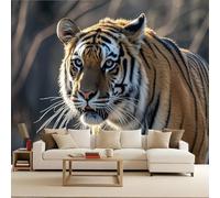 Carta Da Parati 3d tigre Carta Da Parati Camera Da Letto Natura selvaggia degli animali 450x315cm Illusione ottica 3D murale decorativo arte murale moderno parete d’accento salotto camera
