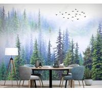 Carta Da Parati 3D Uccello Bosco Nube 400x255cm Fotomurali Poster Gigante Design Murale Decorazione -MIWEI Wallpaper-ZXY-17890