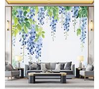 Carta da parati 400 x 280 cm Fotomurali in TNT Murale alla moda Decorazione da Muro Dipinto a inchiostro di rami piangenti di glicine Poster Gigante Design Cameretta Carta per