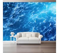 Carta Da Parati 400 X 280 Cm Modello Dell'Acqua Di Mare Increspature Del Mare Blu Vello Sfondo Murale Xxl Moderne Decorazione Sfondo Salotto Camera Da Letto Murali Decorazione