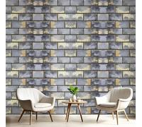 Carta da parati 400x280cm - Murale alla Mattoni Grigio Scuro Decorazione da Muro Poster Gigante Città Industriale Tessuto di Seta per Camere Soggiorno Ufficio, Grigio Antracite