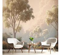 Carta Da Parati 400X280Cm Strade Forestali Fotomurali Seta Murale Alla Decorazione Da Muro Xxl Poster Cameretta Per Camera Da Letto Soggiorno Paesaggio Da Sogno 3D Pittura Verde Bianco