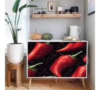 carta da parati 44 X1000Lcm Peperoncini Rossi carta da parati adesiva muro floreale Copertura da muro autoadesiva per cucina o bagno, antimuffa e semplice da installare Z261560