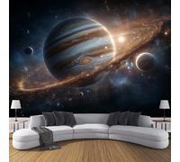 Carta Da Parati 450L × 315A cm Tema Dell'Universo Fantascientifico Fotomurali 3D Effetto Galassia Design Di Giove Fotomurale Colore Arancione Decorazione Da Grande Parete Fotografica Per Soggiorno