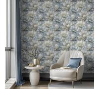 Carta Da Parati A Motivo Floreale Blu Muriva 224504 Decorativa Per Parete