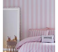 Muriva Sassy B Righe Provocare Parati Cameretta Bambini Lavabile Bianco Rosa