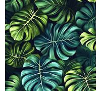 Carta da Parati Adesiva Muro 30 cm x 2 m Tecnologia 3D Tropicale Blu Verde Foglie Antivegetativa Superficie Lavabile Installazione Semplice Adattabile a Cucina Studio Armadi Guardaroba Mensola