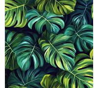 Carta da Parati Adesiva Muro 44 cm x 3 m Tecnologia 3D Tropicale Blu Verde Foglie Antivegetativa Superficie Lavabile Installazione Semplice Adattabile a Cucina Studio Armadi Guardaroba Mensola