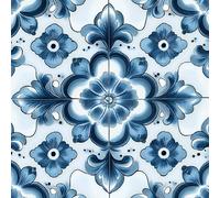 Carta da Parati Adesiva per Pareti Mobili Autoadesiva Muro 50×600CM Fiori Carta da Parati Camera da Letto Fiori Geometrici Blu A Traliccio Fantasia Impermeabile Bagno Cucina Armadio PVC
