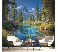 Carta Da Parati Alberi Della Giungla Del Lago 250X175Cmmulticolore Tessuto Di Seta Murale Alla Decorazione Da Muro Gigante Design Carta Per Pareti Foto Paesaggi Naturali Aspetto Concreto Natura