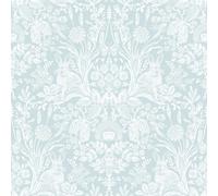 Harlen Woodland Damasco Mondo Di Parati Blu Chiaro WOW047 Animali Fiori Sentieri