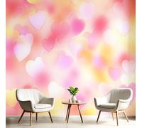 Carta da parati Amore Romantico 200x140cm Fotomurali in Seta Tema D'Amore XXL Poster Gigante Design Decorazione da Muro per Soggiorno Camera Da Letto Ufficio Cucina, Rosa