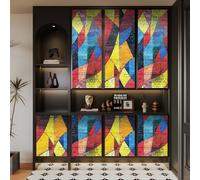 carta da parati antimuffa 44x100Lcm Arte Dei Graffiti Geometrici Colorati carta da parati anti umidità Stile moderno e pulito per ambienti domestici o professionali,senza forature né attrezzi Z261788