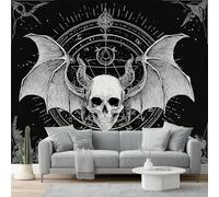 Carta da parati Arte astratta Teschio misterioso Fotomurali in TNT Murale alla moda Decorazione da Muro 300 x 210 cm Poster Gigante Design Carta per Nero Bianco