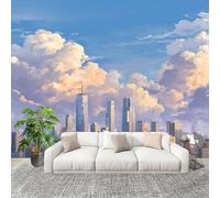 Carta Da Parati Artistico Fotomurale Architettura Urbana Del Paesaggio Poster Gigante Da Parete Per Camera Da Letto, Soggiorno,Corridoio Blu Decorazione D'interni Murale 400x280 cm