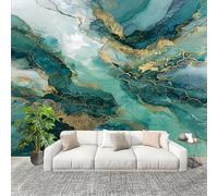 Carta Da Parati Artistico Fotomurale Arte Della Doratura Del Marmo Poster Gigante Da Parete Per Camera Da Letto, Soggiorno,Corridoio Verde Decorazione D'interni Murale 350x256 cm