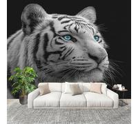 Carta Da Parati Artistico Fotomurale Modello Di Tigre Bianca Animale Poster Gigante Da Parete Per Camera Da Letto, Soggiorno,Corridoio Tigre Animale Decorazione D'interni Murale 350x256 cm