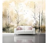 Carta Da Parati Astratto Albero Appassito Rami, Acquerello Tema grandi Carta Da Parati non tessuto - 350 x 256 cm 3D Murale Fotografica Poster Decorazione per Camera Letto Soggiorno Sala Ufficio