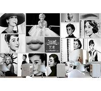 Carta da Parati Audrey Hepburn, Marilyn Monroe Murale, Costume Salone di Bellezza Pittura Murale An01