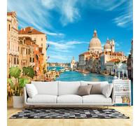 Carta da parati autoadesiva di grandi dimensioni personalizzate, vista panoramica sul Canal Grande di Venezia, architettura storica, cielo estivo, tessuto autoadesivo (senza PVC) rimovibile grande