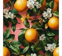 Carta da Parati Autoadesiva Effetto Arancia Frutta Adesivo Murale in Plastica Impermeabile Retro Fiori Carta a Contatto da Staccare e Attaccare Rotolo di Pellicola Rimovibile 44x500 cm