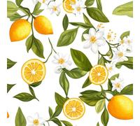 Carta da Parati Autoadesiva Effetto Limone Disegnato A Mano Adesivo Murale in Plastica Impermeabile Frutti Foglie Carta a Contatto da Staccare e Attaccare Rotolo di Pellicola Rimovibile 44x300 cm