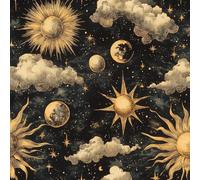 Carta da Parati Autoadesiva Effetto Sole Luna Adesivo Murale in Plastica Impermeabile Pittura Di Nuvole Carta a Contatto da Staccare e Attaccare Rotolo di Pellicola Rimovibile 44x1000 cm