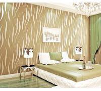Carta da parati autoadesiva floccata 3D in tessuto non tessuto con effetto strisce luminose decorazione da parete per soggiorno camera da letto hotel beige 53 * 300cm
