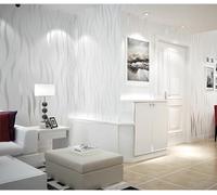 Carta da parati autoadesiva floccata 3D in tessuto non tessuto con effetto strisce luminose decorazione da parete per soggiorno camera da letto hotel bianco sporco 53 * 300cm