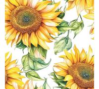 Carta Da Parati Autoadesiva Girasoli acquerellati d'epoca Carta adesiva per pareti Girasole foglia verde gialla Carta Adesiva Per Mobili Armadio Fantasia Carta Parati Camera Da Letto Soggiorno Pellic