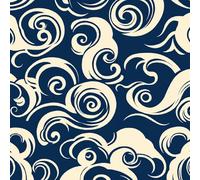 Carta da Parati Autoadesiva Onde Dell'oceano 50×300CM Onde Astratte Dell'oceano Blu E Bianco Carta da Parete Vintage Pellicola Decorativa per Mobili in PVC Vinile Soggiorno Camera Adesiva da Parete