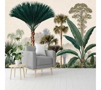 Carta da parati autoadesiva, rimovibile, con foglie di banano, foreste tropicali tropicali, stile vintage, per soggiorno, camera da letto, negozio, ufficio, bambini