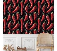 carta da parati bambini 44 X500Lcm Peperoncini Rossi carta da parati cucina Rivestimento impermeabile per spazi umidi, facile da pulire e durevole nel tempo Z261591