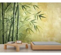 Carta da Parati Bambù Verde 150x105 cm Fotomurale da Parete Stile Asiatico Tessuto di Seta Carta Parati 3D Adesiva Muro Decorazione per Camera da Letto Soggiorno A-8999